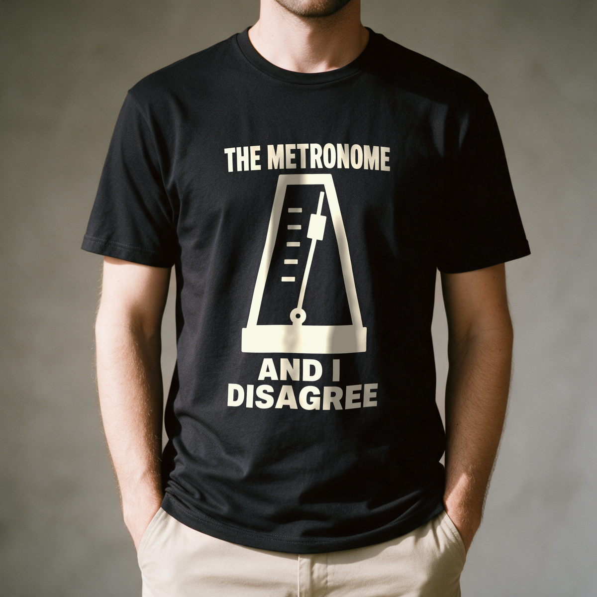 The Metronome and I Disagree Tee - Black draagfoto