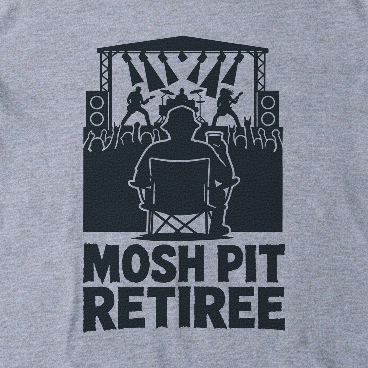 Mosh Pit Retiree Tee - Sport Grey close-up print