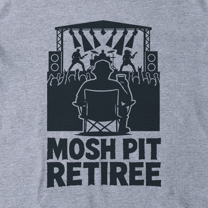 Mosh Pit Retiree Tee - Sport Grey close-up print