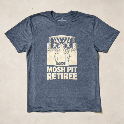 Mosh Pit Retiree Tee - Dark Heather Grey flatlay