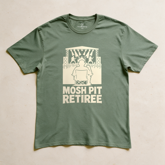 Mosh Pit Retiree Tee - Military Green flatlay