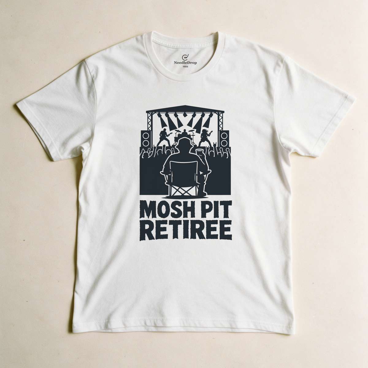 Mosh Pit Retiree Tee - White flatlay