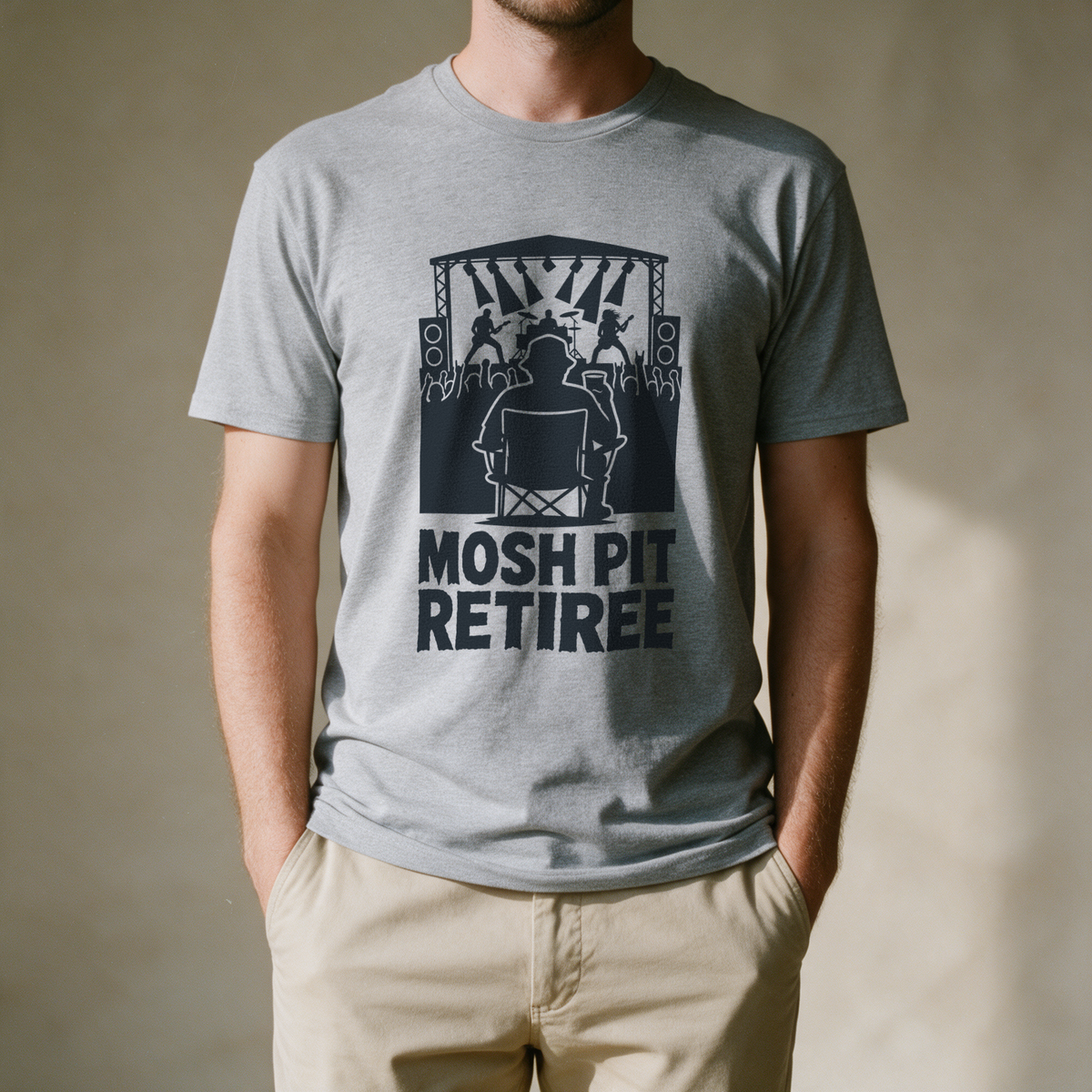 Mosh Pit Retiree Tee - Sport Grey draagfoto