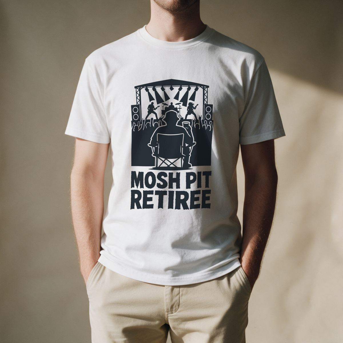 Mosh Pit Retiree Tee - White draagfoto