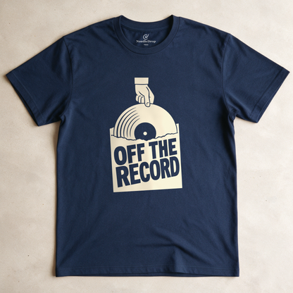 Off the Record Tee - Navy flatlay