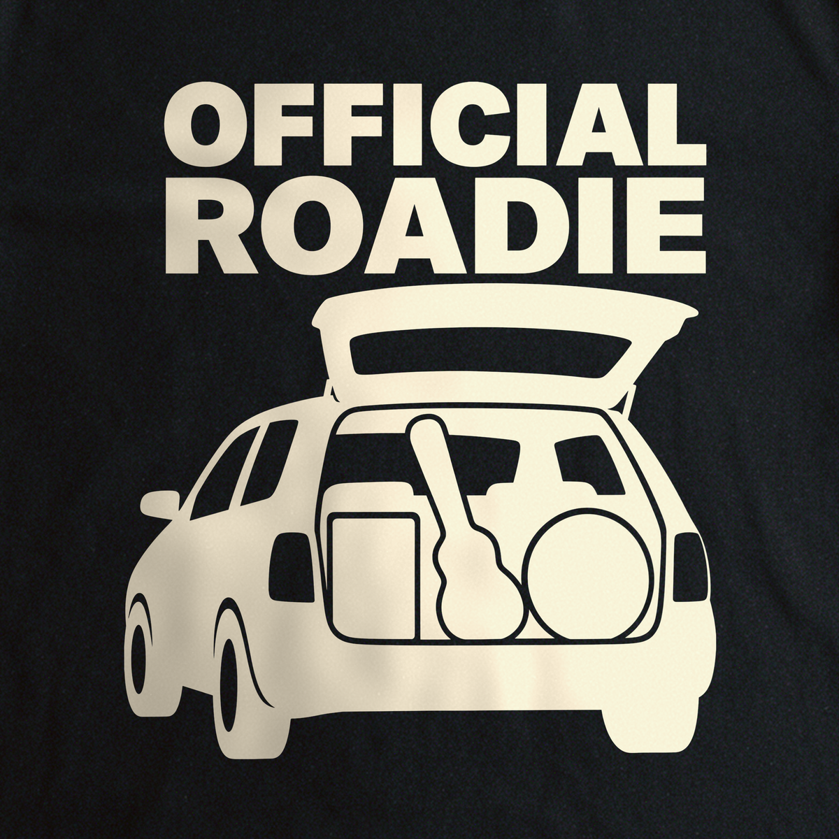 Official Roadie Tee - Black close-up print