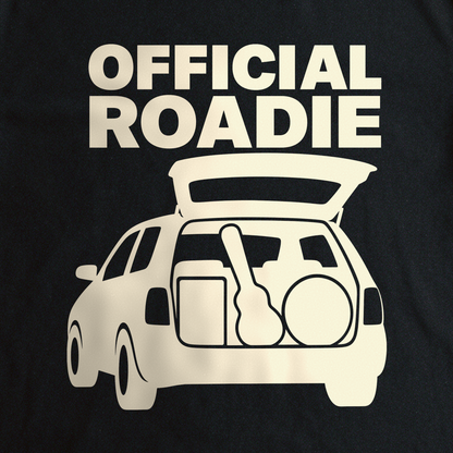 Official Roadie Tee - Black close-up print