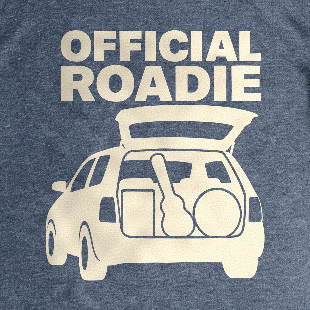 Official Roadie Tee - Dark Heather Grey close-up print