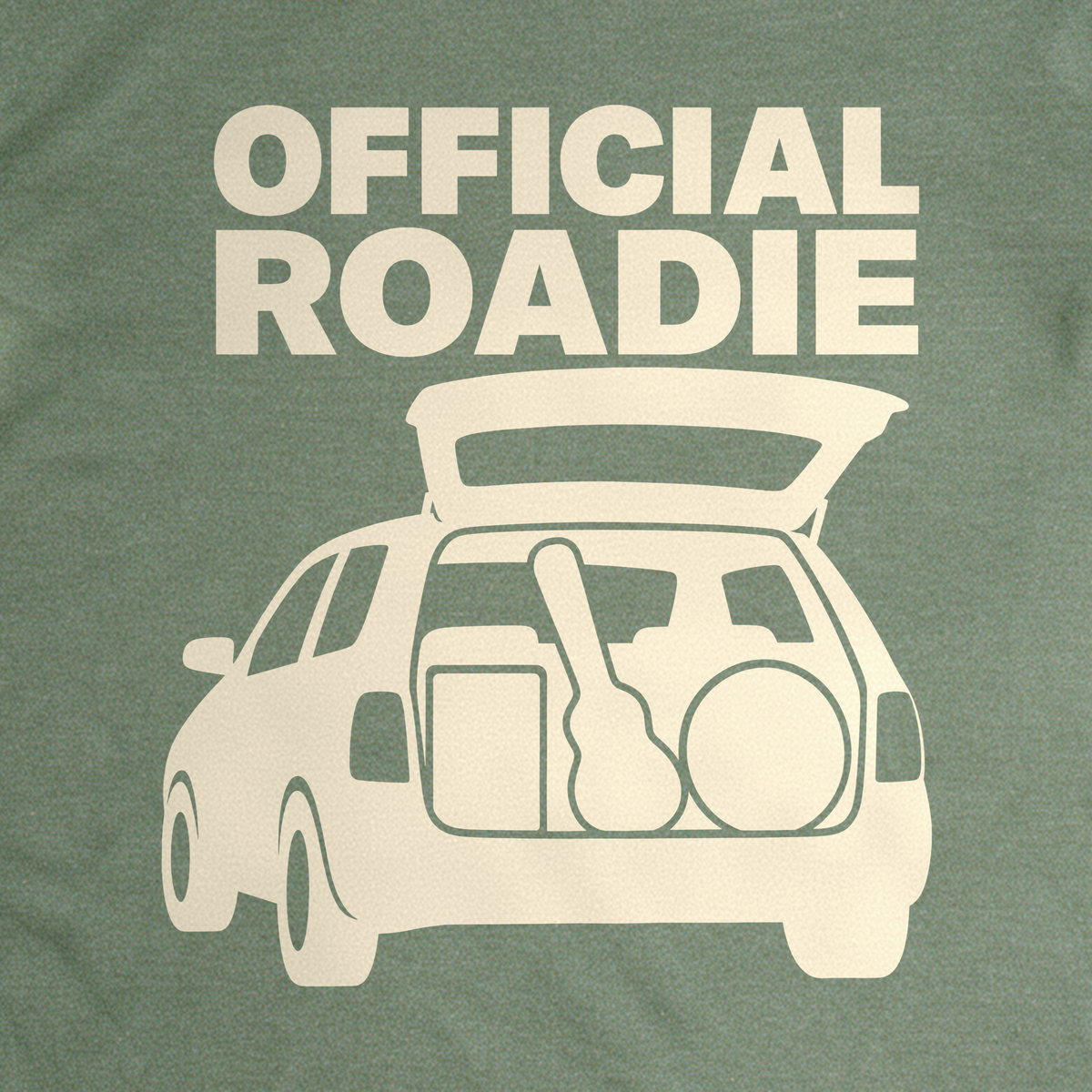 Official Roadie Tee - Military Green close-up print