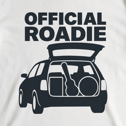 Official Roadie Tee - White close-up print