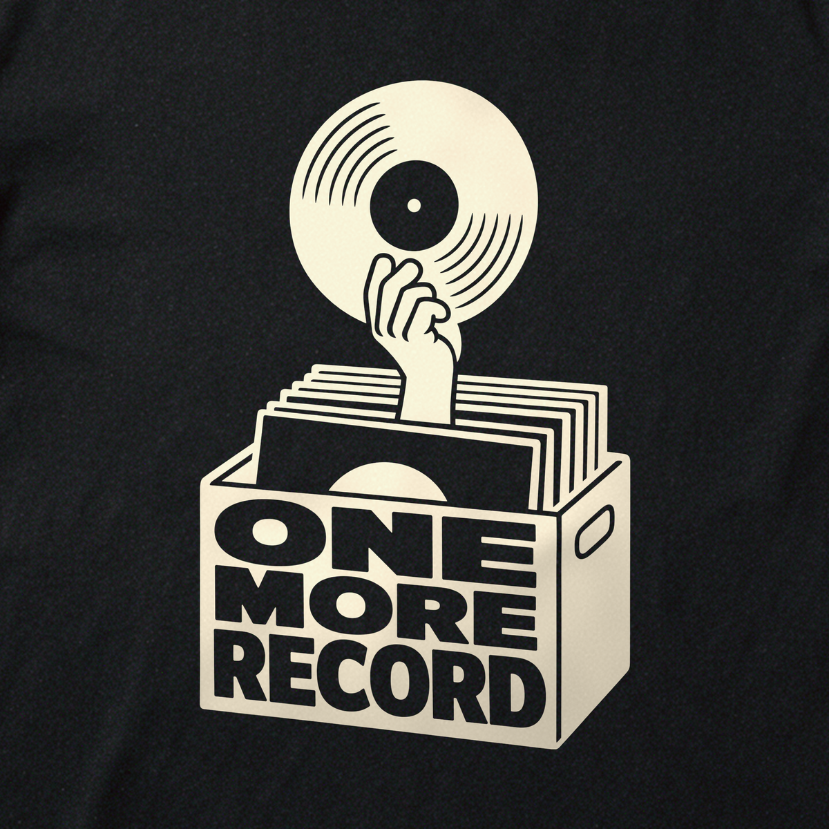 One More Record Tee - Black close-up print
