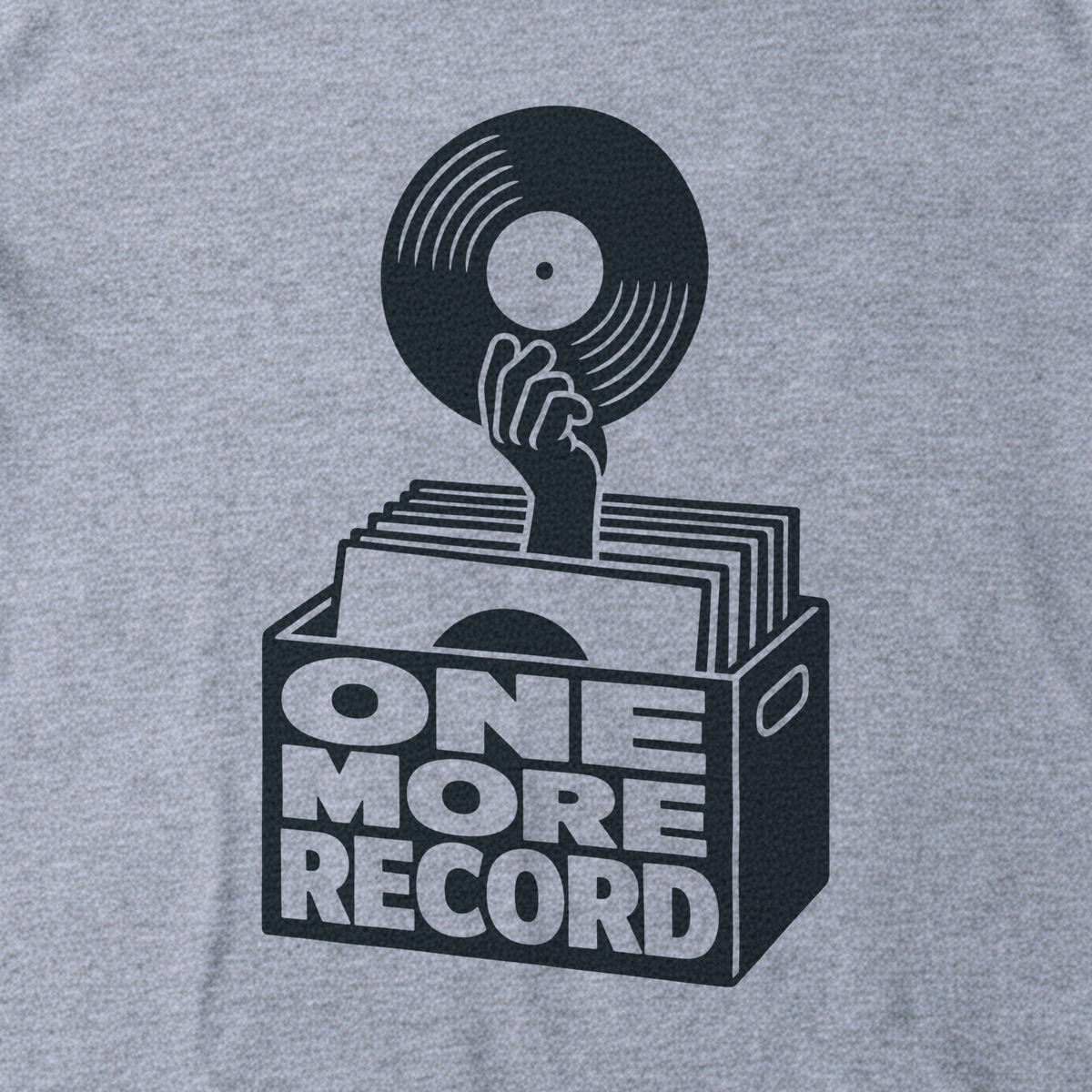 One More Record Tee - Sport Grey close-up print