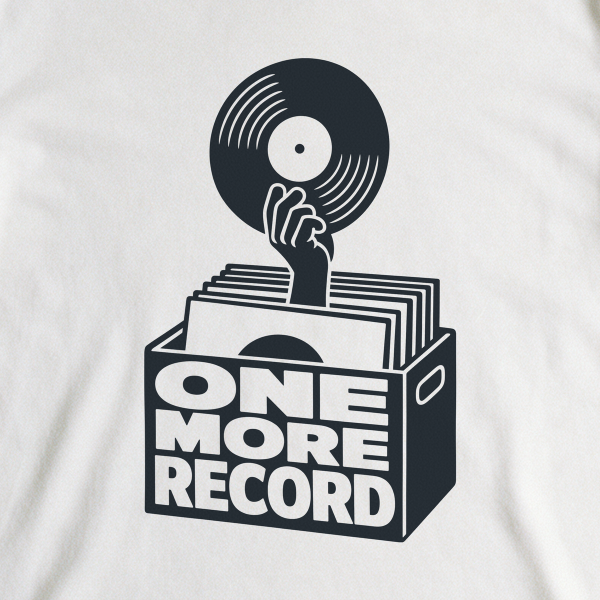 One More Record Tee - White close-up print