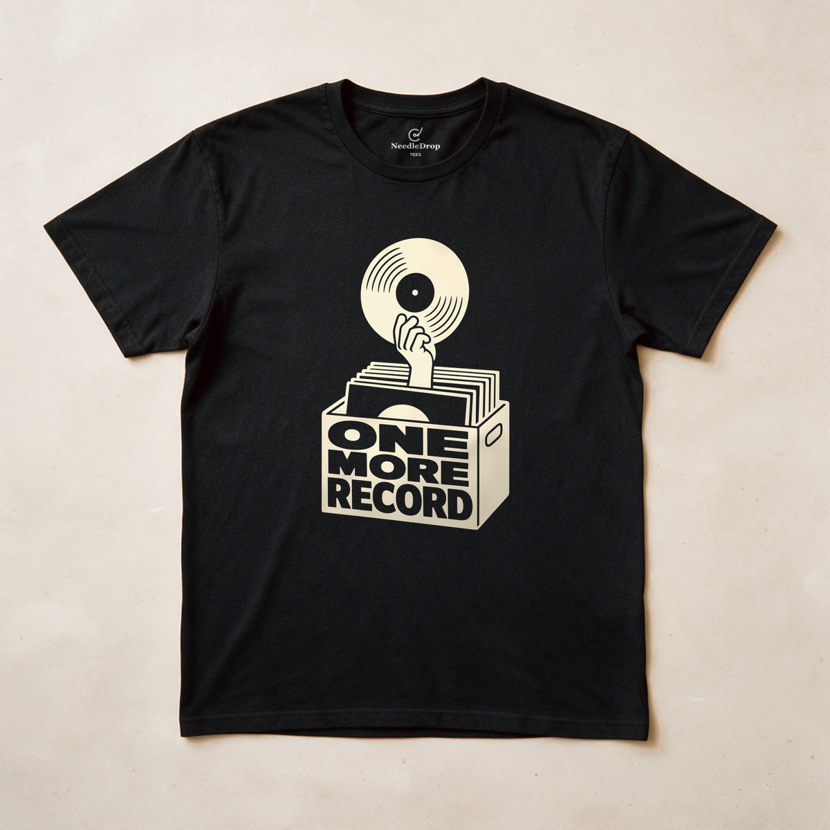 One More Record Tee - Black flatlay