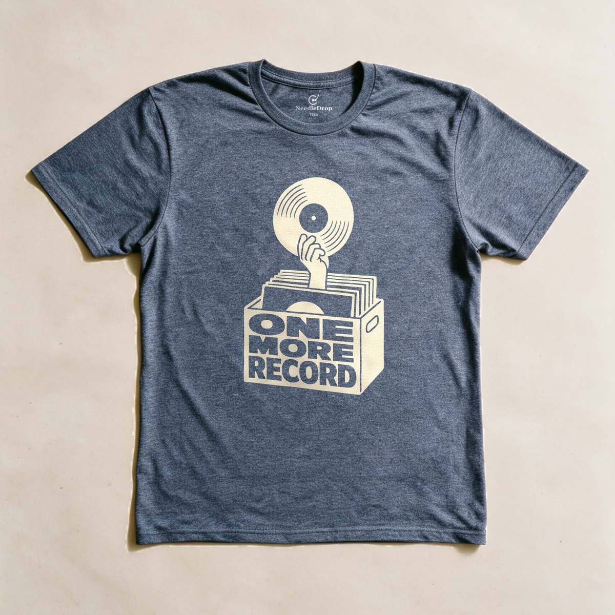 One More Record Tee - Dark Heather Grey flatlay