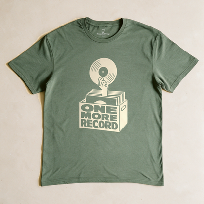 One More Record Tee - Military Green flatlay