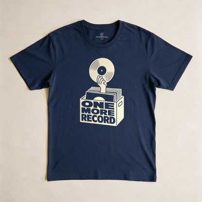 One More Record Tee - Navy flatlay