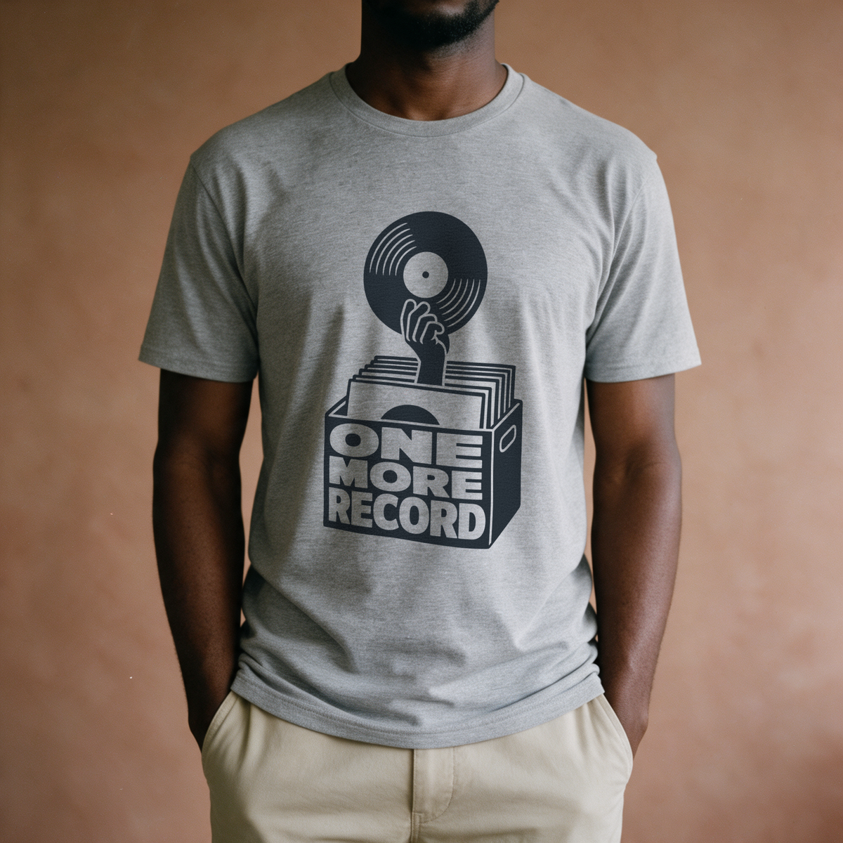 One More Record Tee - Sport Grey draagfoto