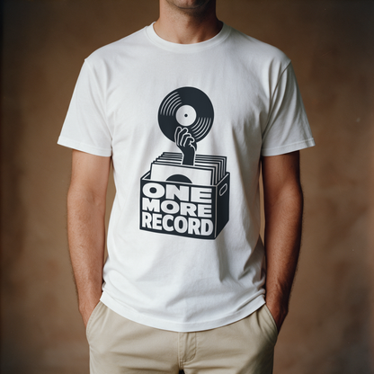 One More Record Tee - White draagfoto