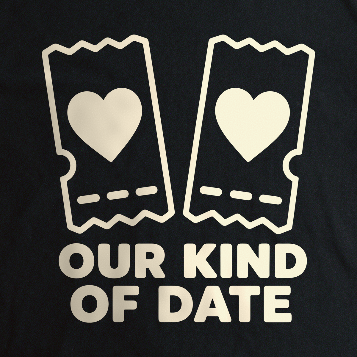 Our Kind of Date Tee - Black close-up print