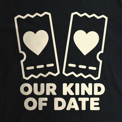Our Kind of Date Tee - Black close-up print