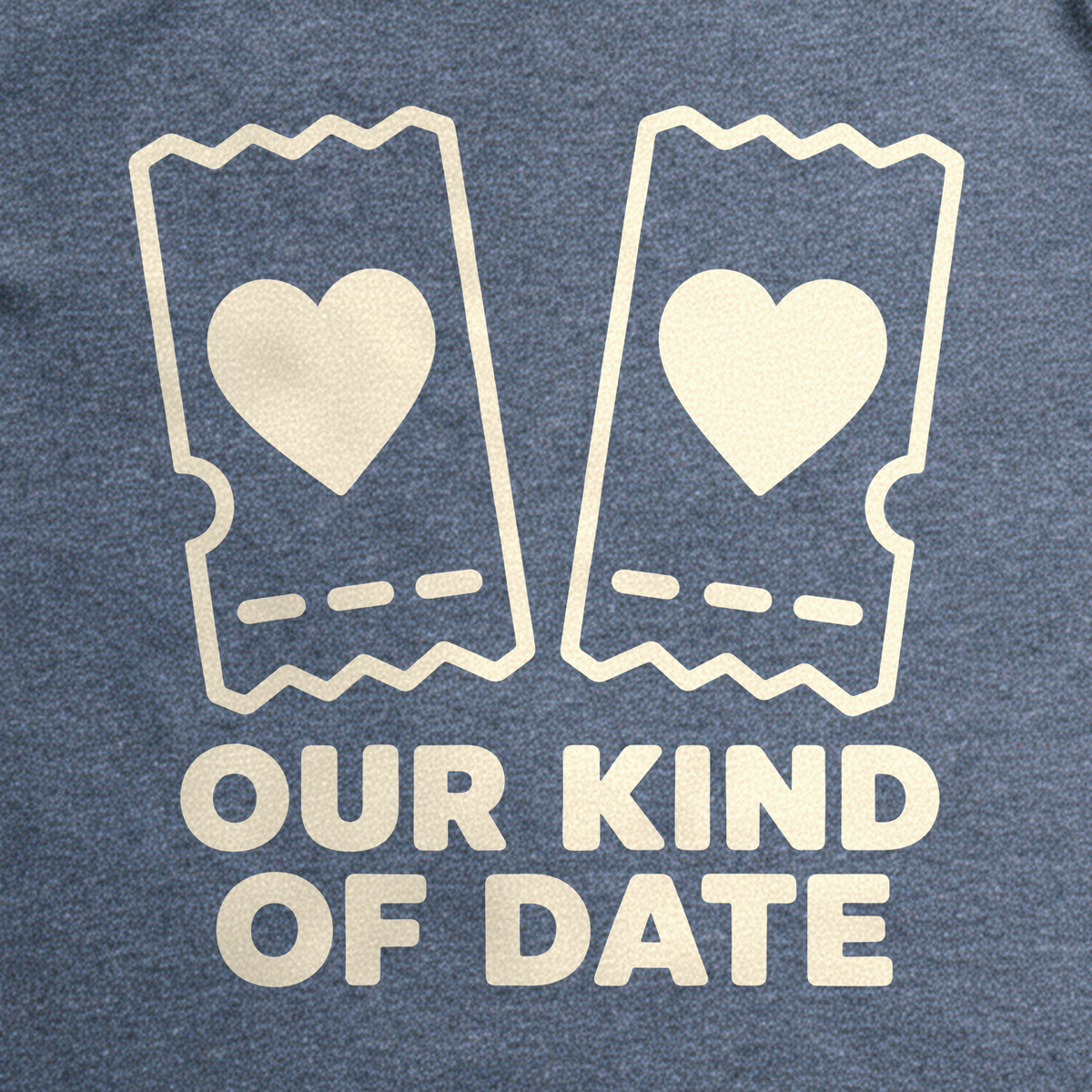 Our Kind of Date Tee - Dark Heather Grey close-up print