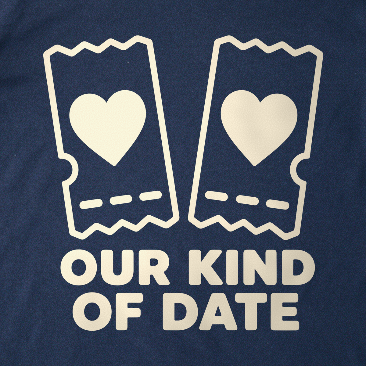 Our Kind of Date Tee - Navy close-up print