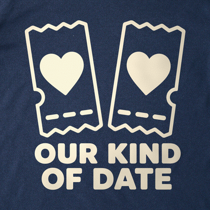 Our Kind of Date Tee - Navy close-up print