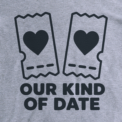 Our Kind of Date Tee - Sport Grey close-up print