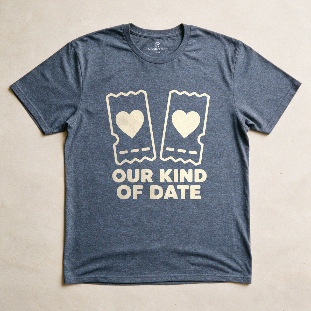 Our Kind of Date Tee - Dark Heather Grey flatlay