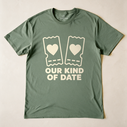 Our Kind of Date Tee - Military Green flatlay