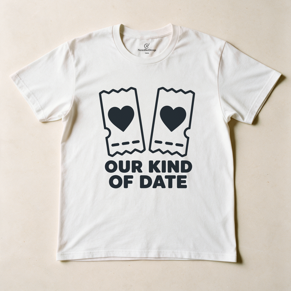 Our Kind of Date Tee - White flatlay