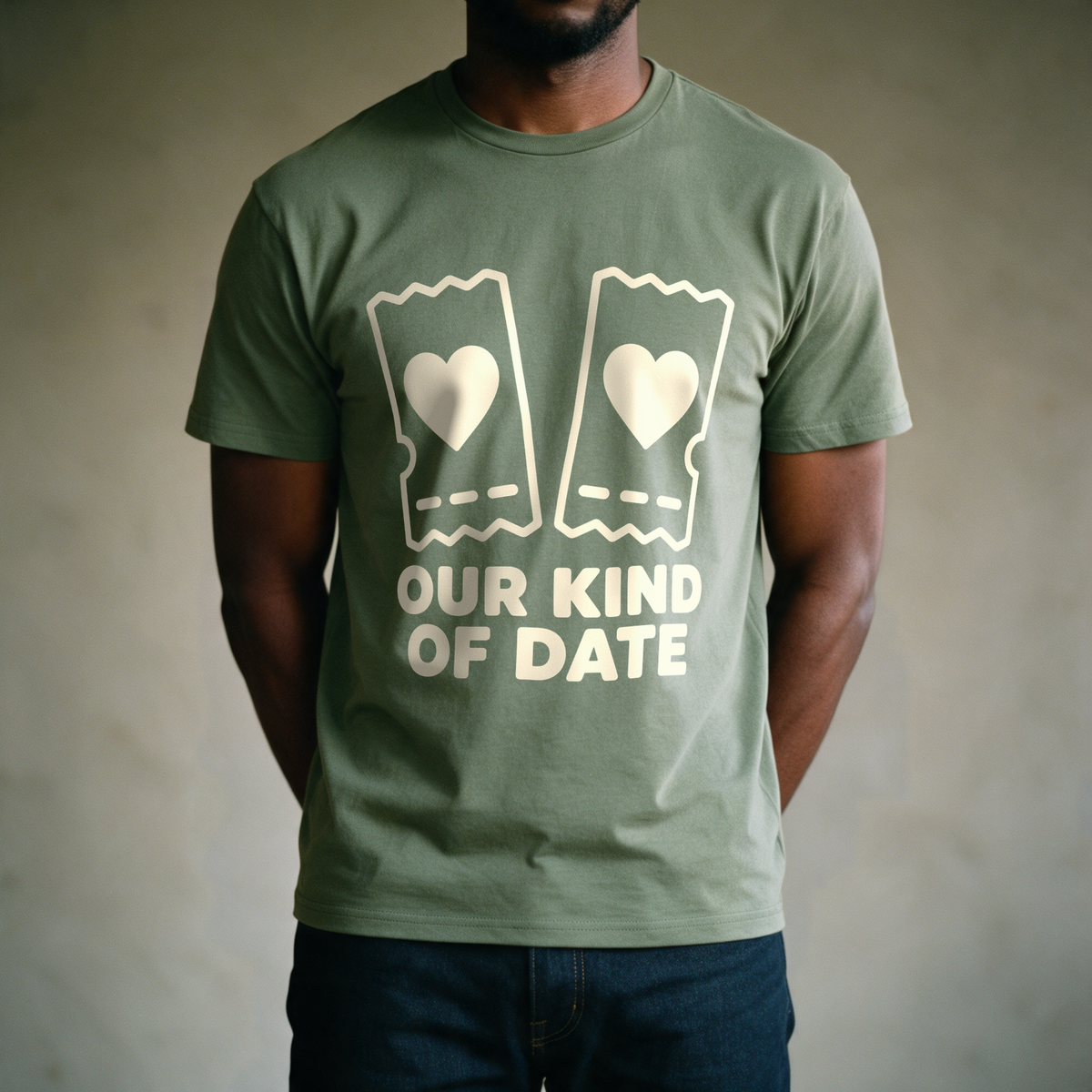 Our Kind of Date Tee - Military Green draagfoto