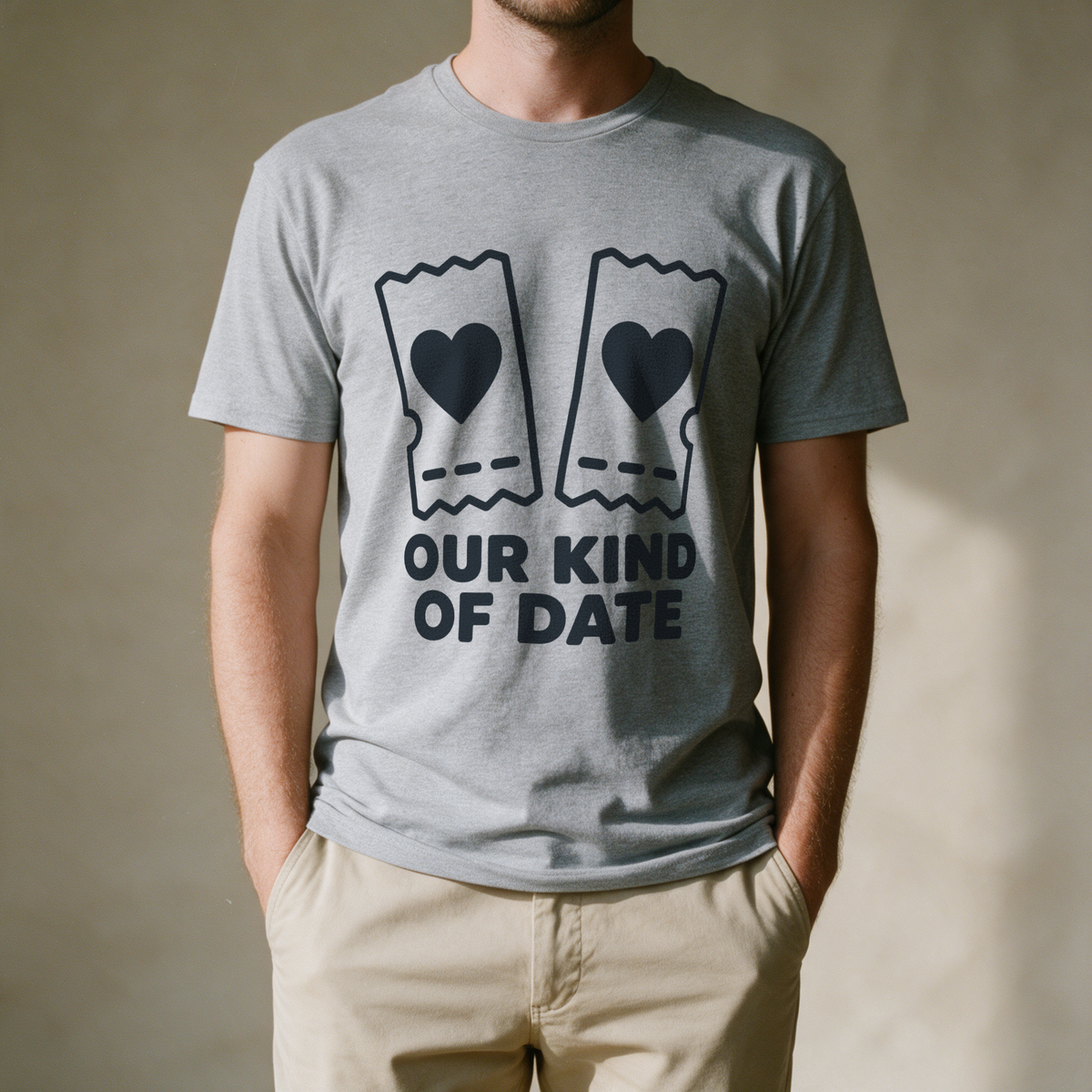 Our Kind of Date Tee - Sport Grey draagfoto