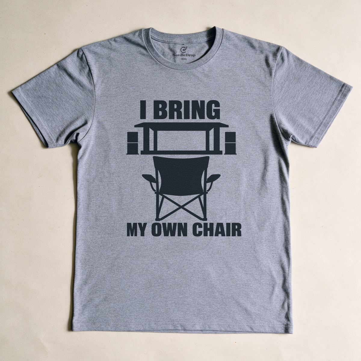 I Bring My Own Chair Tee - Sport Grey flatlay