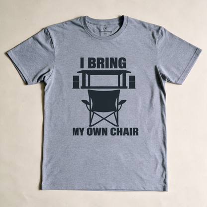 I Bring My Own Chair Tee - Sport Grey flatlay