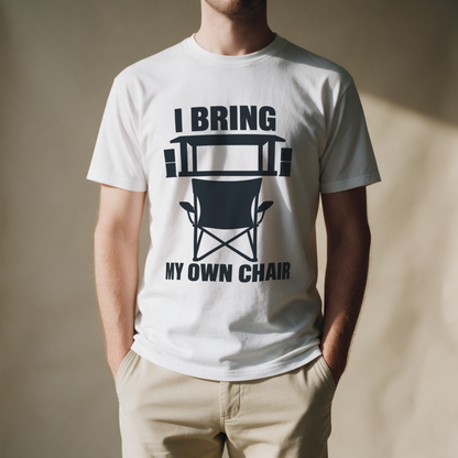 I Bring My Own Chair Tee - White draagfoto