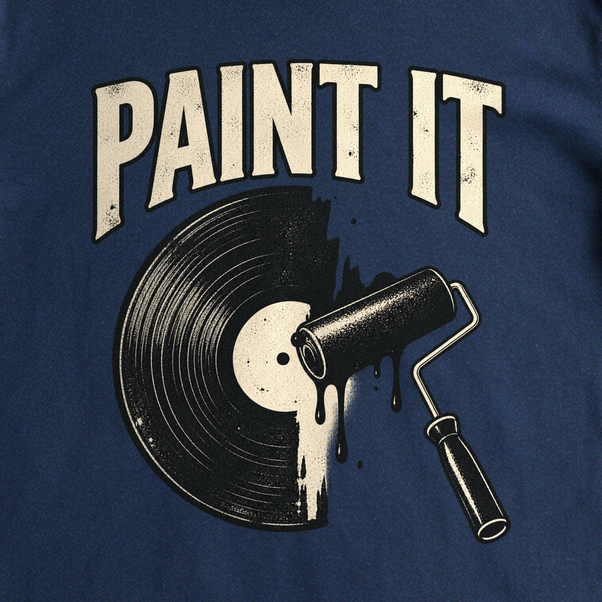 Paint It Black Tee - Navy close-up print
