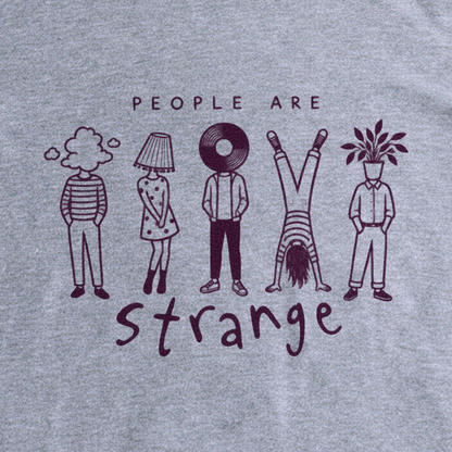 People Are Strange Tee - Sport Grey close-up print