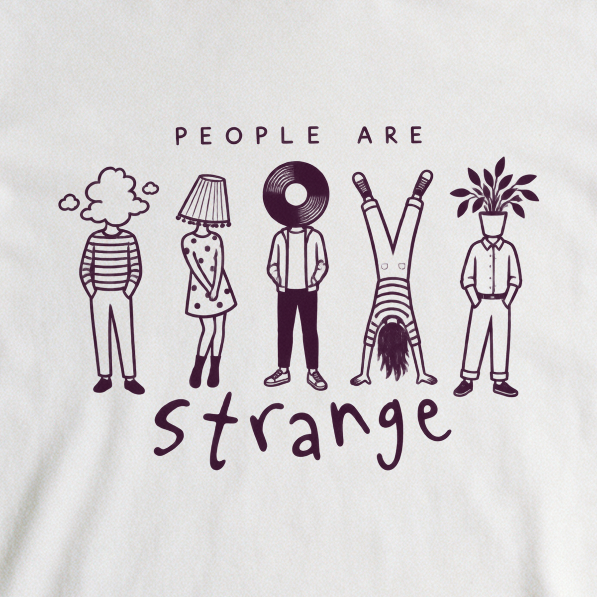 People Are Strange Tee - White close-up print
