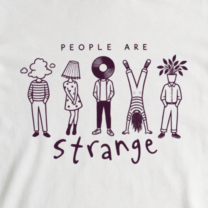 People Are Strange Tee - White close-up print