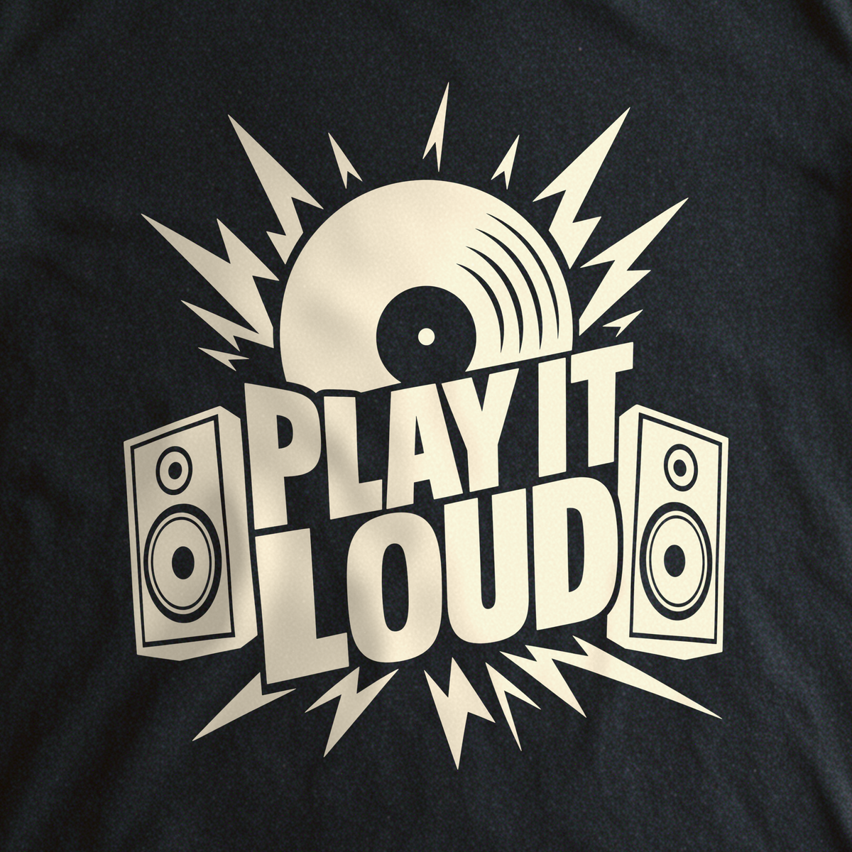 Play It Loud Tee - Black close-up print