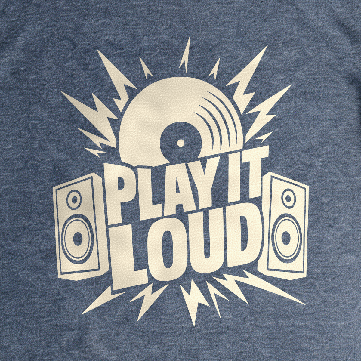 Play It Loud Tee - Dark Heather Grey close-up print