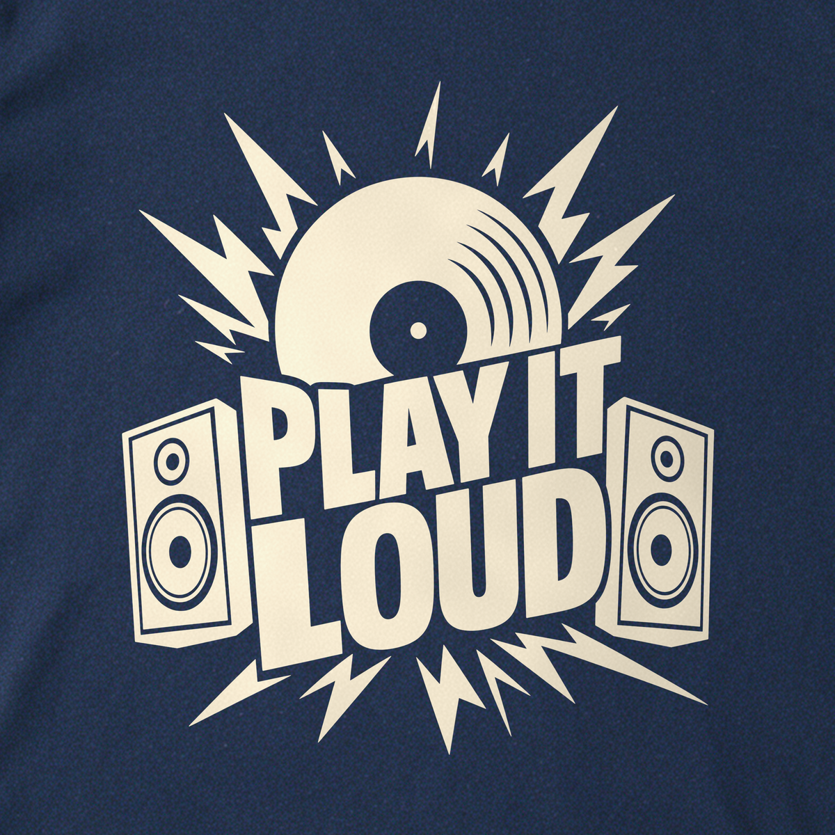 Play It Loud Tee - Navy close-up print