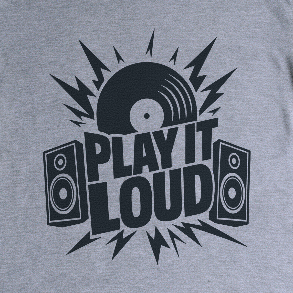 Play It Loud Tee - Sport Grey close-up print