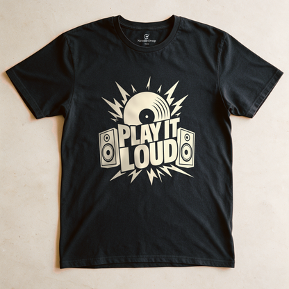 Play It Loud Tee - Black flatlay