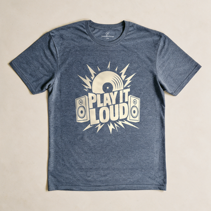 Play It Loud Tee - Dark Heather Grey flatlay