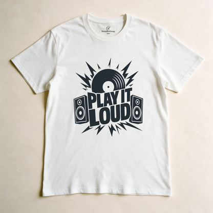 Play It Loud Tee - White flatlay