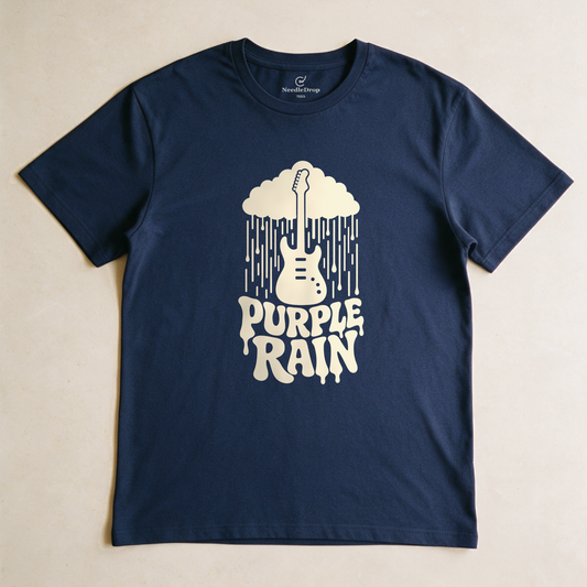 Purple Rain Tee - Navy flatlay