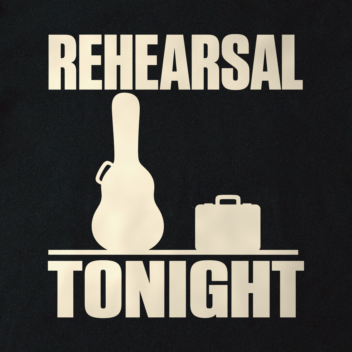 Rehearsal Tonight Tee - Black close-up print